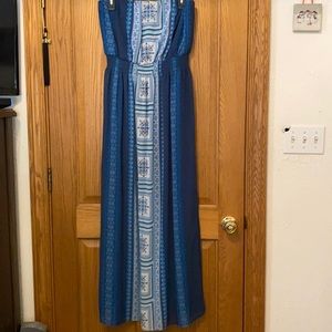 Blue geometric print maxi